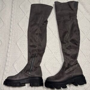 Stylish Over-the-Knee Gray Boots